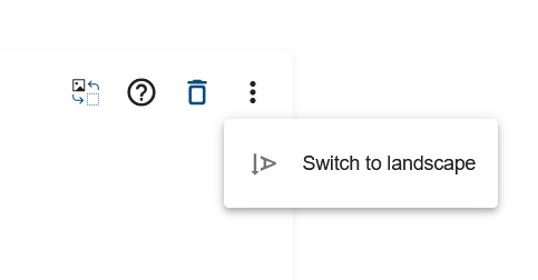 a button to help rotate figures or tables from landscape to portrait and vice versa